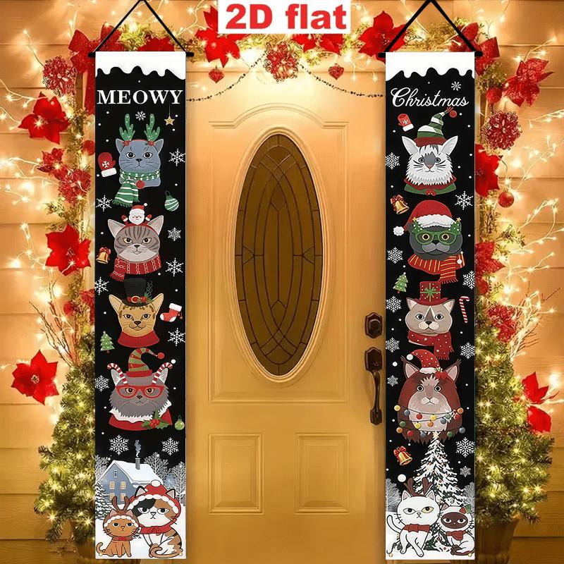 2pcs Christmas & Chinese New Year Reusable Door Couplet
