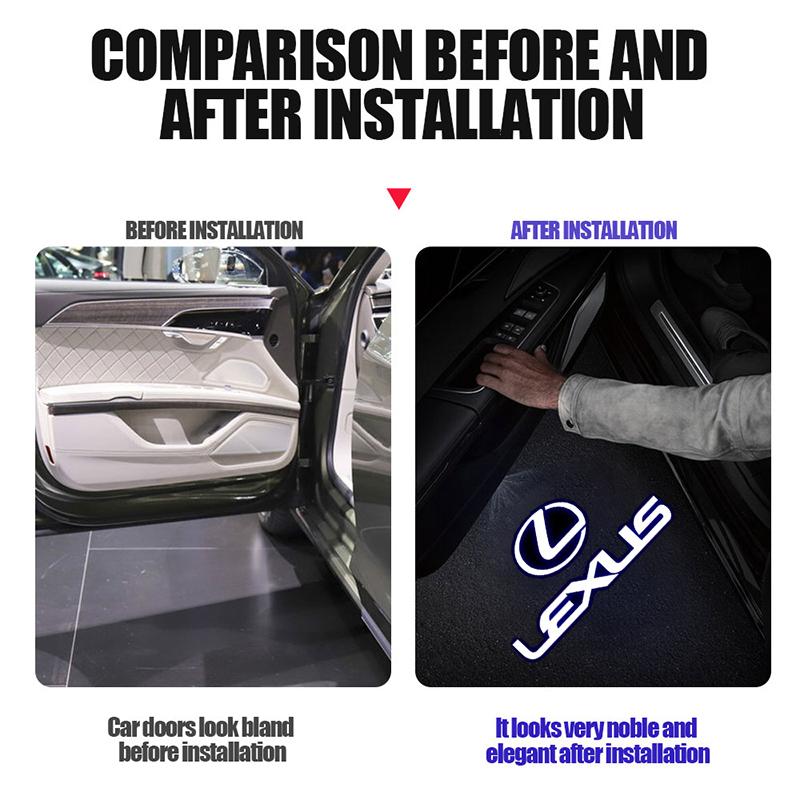 2Pcs LED Welcome Lights Car Door Emblem Projector Lamps For Lexus LS LC RZ IS350 ES300 GS350 CT200h GX460 LX570 RX500h NX300 LM