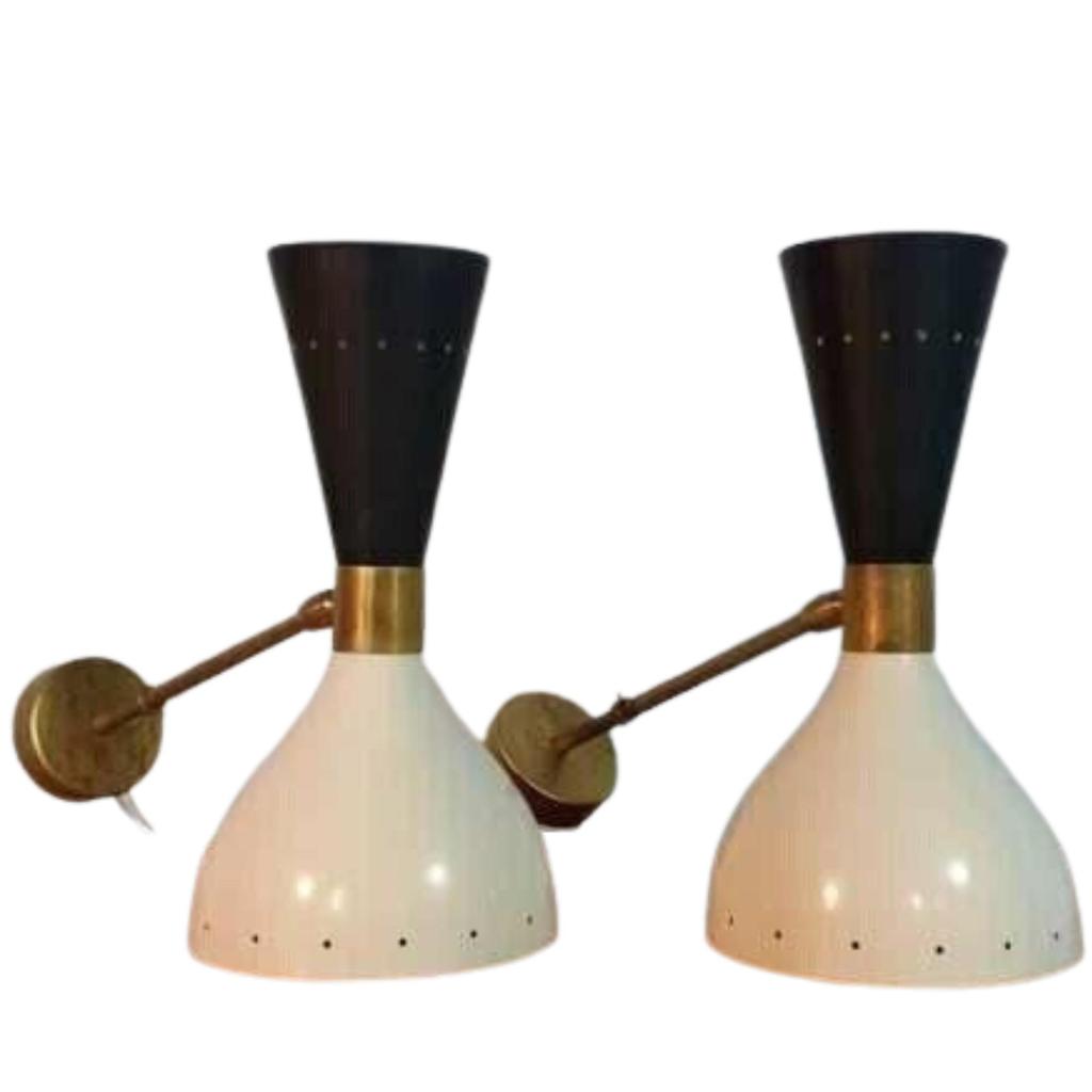 A Pair of 1950's Style Stilnovo Italian Diabolo Wall Light Mid Century Wall Lam