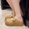 Bow-tied, Thick-soled, Half-slipper for Women's Outerwear, 2025 New spring/Summer French Marie Jean Headband Flip-flops