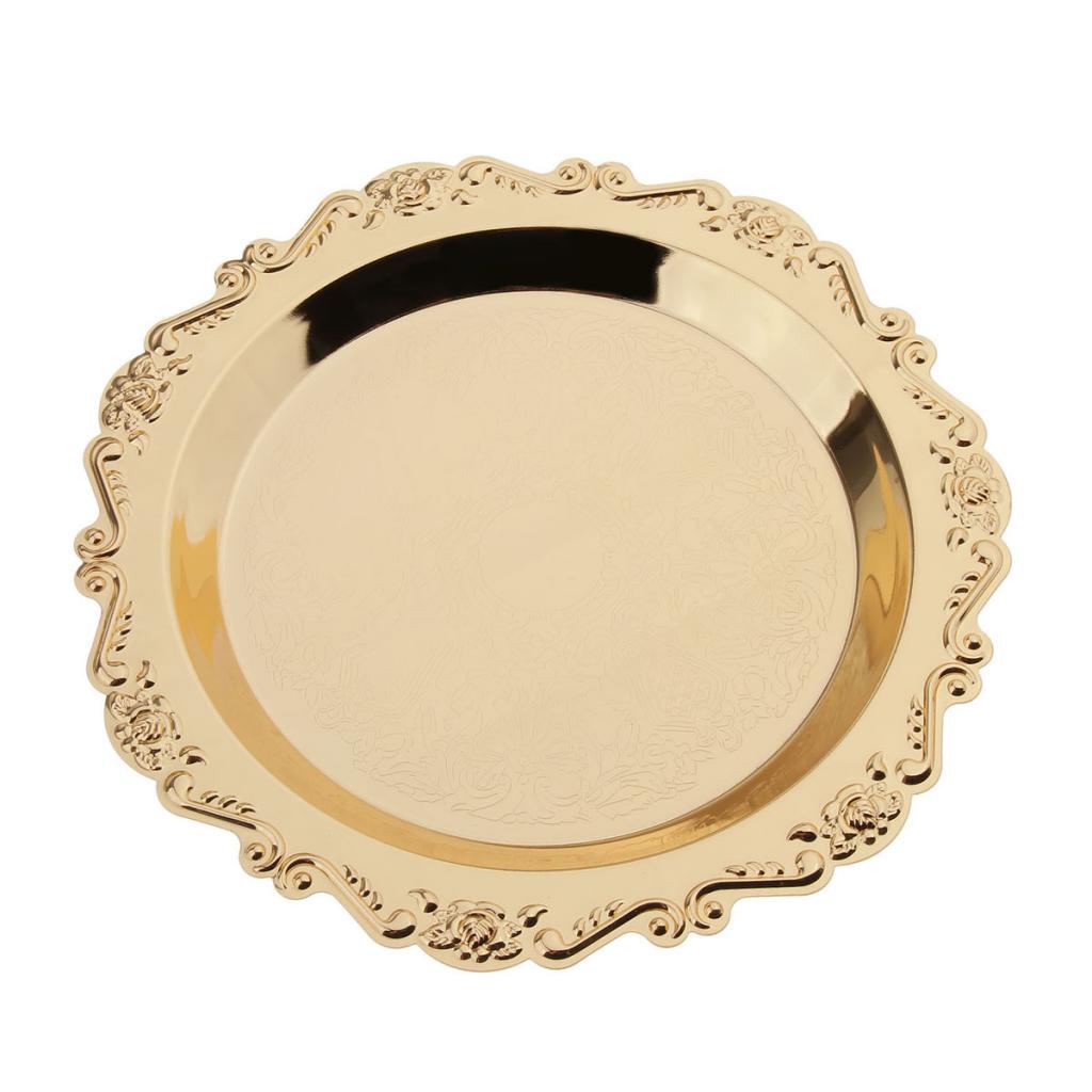 Сервировочная тарелка для десерта, золотое блюдо, витрина с фруктами, товары для дня рождения, 20 см