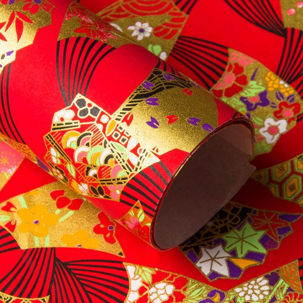 Бумага для оригами с узором сакуры, материал для рукоделия, крафт-бумага, бумага для подарочной упаковки в японском стиле, вырезание из бумаги