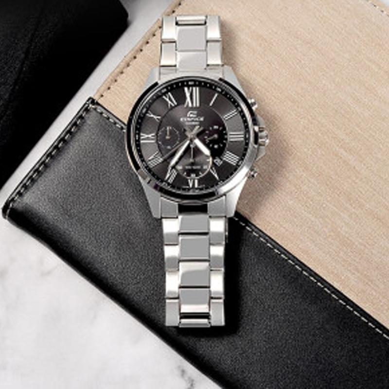 Casio Серия EDIFICE, технология ионно-плазменного покрытия, модные и универсальные, кварцевый механизм, ремешок из нержавеющей стали, японский и корейский EFV-500D-1A