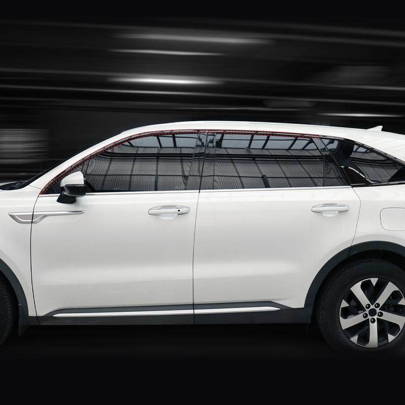 Для Kia Sorento MQ4 2021-2026 10 шт. ABS Декоративная полоска на окно автомобиля Кнопка Накладка на боковую панель Отделка Декоративная полоска на окно стойки D