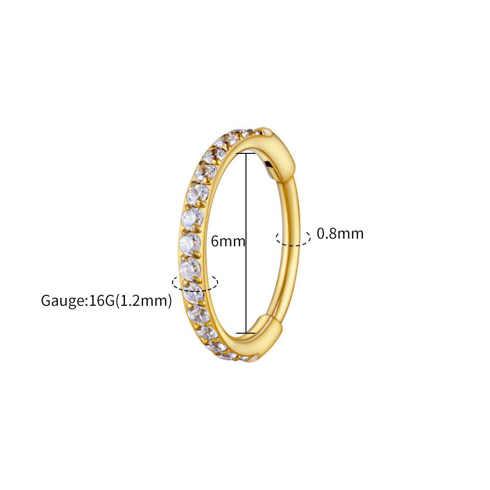 Правая серьга-кольцо Huggie из титана ASTM F136, тонкая, 16G, с фианитом, для хряща, завитка, мочки уха, шарнирная серьга, пирсинг, украшение для тела