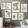 Boho Elephant Giraffe Leopard Lion Crocodile Wall Art Mural Canvas Painting Posters Prints Wall Pictures Baby Kids Room Decor
