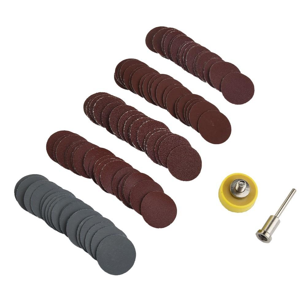 100psc 1"(30mm) 100-3000 Grit Hook&Loop Backed Flocking Sandpaper Polishing Pad