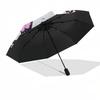 1pc Cute Ghost with Flowers Umbrella with Plastic Handle,Suitable for All Seasons UmbrellaPT585