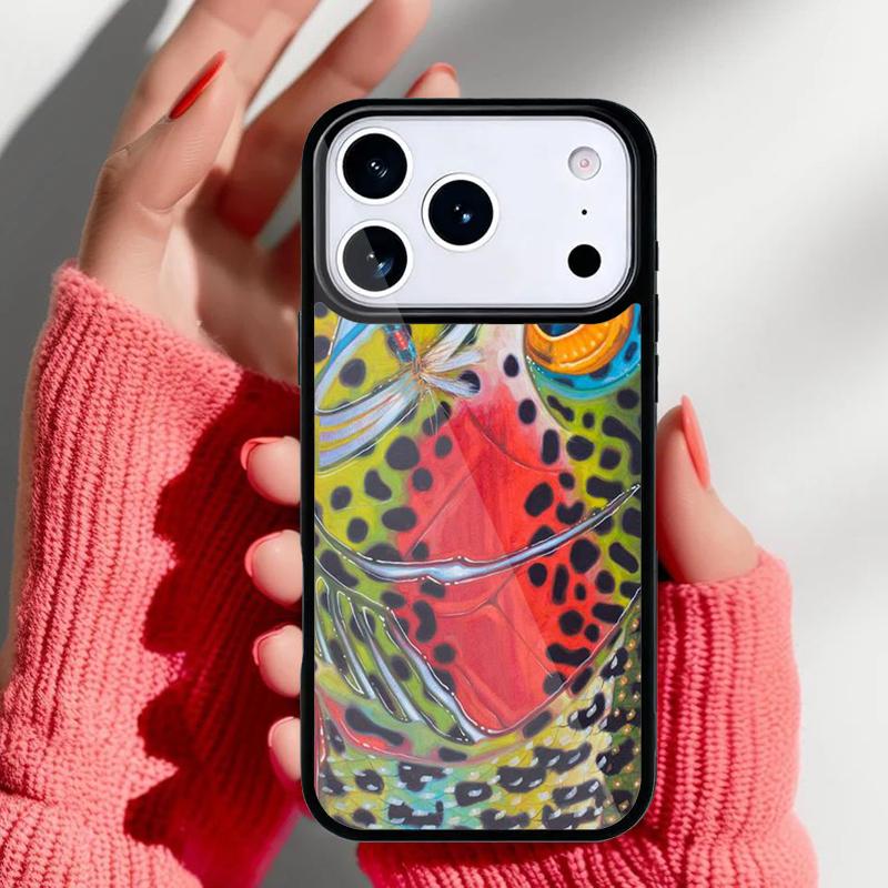 Rainbow Trout Fishing Skin Phone Case for iPhone 17 Air 16e 15 14 13 Pro Max Back Cover for 12 11 Pro Coque