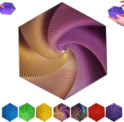 Fractal Fidget Hexagon, 3D-печатная красочная игрушка Fidget Fractal Hexagon, забавная шестиугольная деформация, снятие стресса, карманная игрушка Fidget