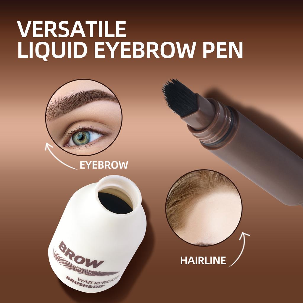 Крем для бровей водостойкий, стойкий, темно-коричневый, натуральный макияж бровей с кисточкой