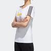 adidas Нео три полоски с цветным блоком и принтом, футболка с круглым вырезом и короткими рукавами, женские топы, белый GK1568