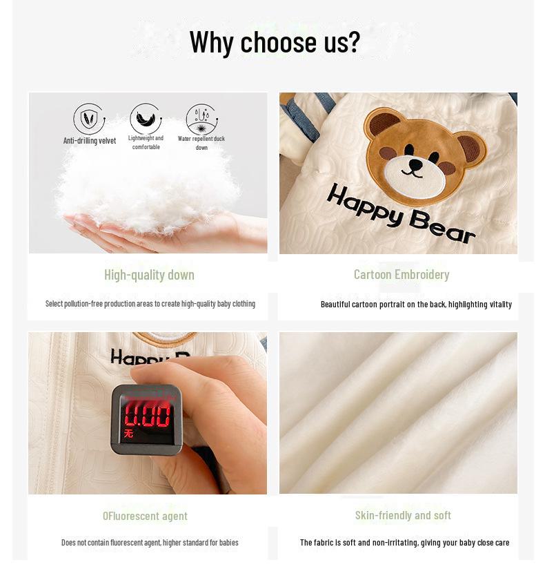 Пуховый комбинезон для новорожденных: Зимний бархатный комбинезон для ползания и использования на открытом воздухе