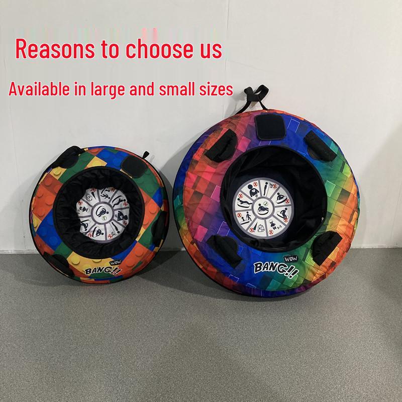Inflatable Grass & Snow Sliding Ring - Rainbow Slide Edition