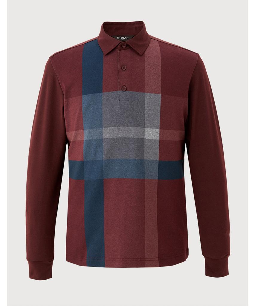 INDIAN Mixed Material Check Pattern T-Shirt