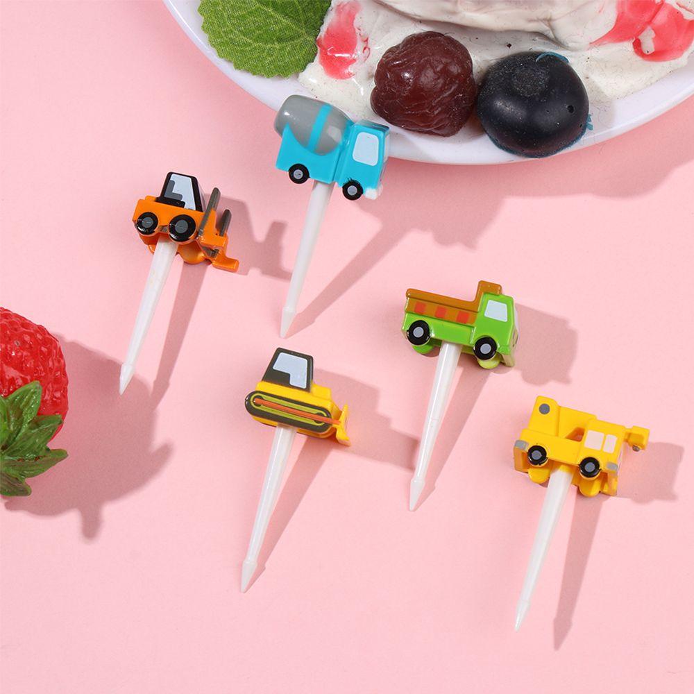 Cartoon Tableware Bento Lunches Decor Fruit Fork Cake Dessert Pick Toothpick Stick