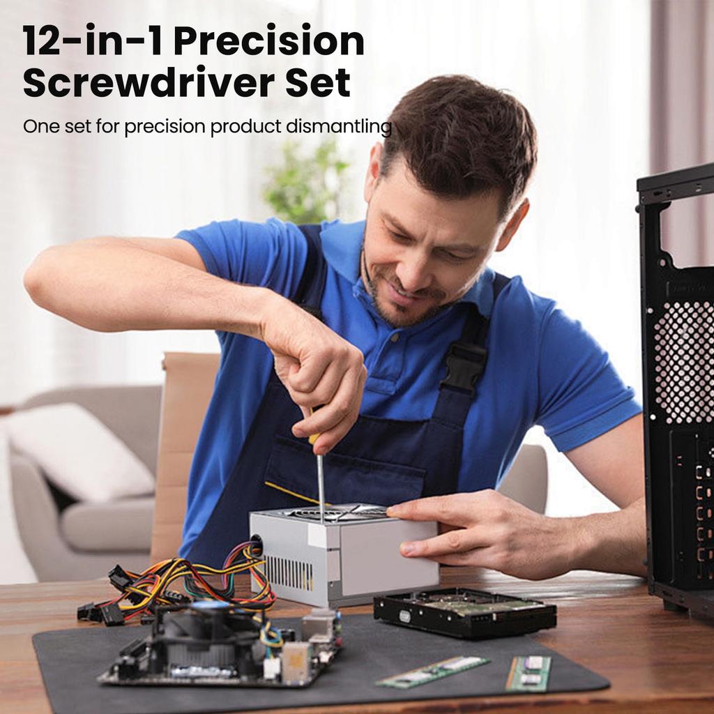 14 in 1 Precision Screwdriver Set with Magnetizer Magnetic Phillips Torx Screw Driver Bits Manual Repair Tools for iPhone PC DIY