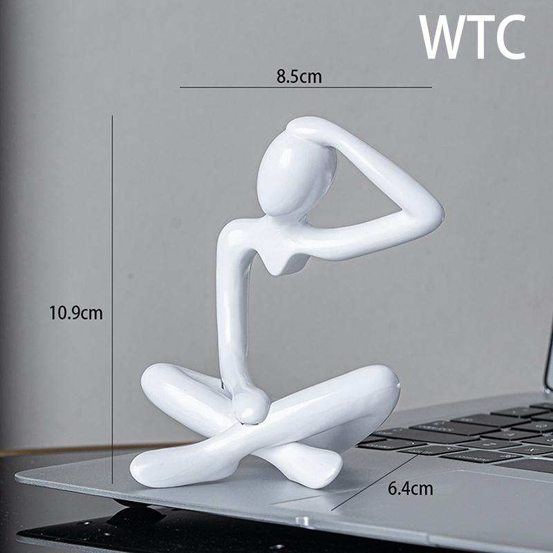 Статуэтка мыслителя, абстрактная статуэтка йоги, пластиковая ручная работа, скульптура, домашний декор, украшения для офиса и рабочего стола
