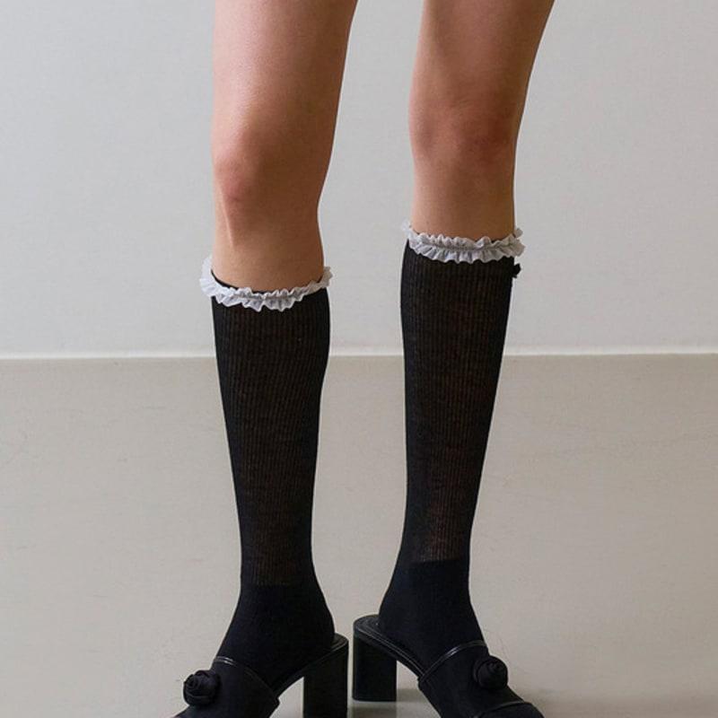 VINAJ Детские кружевные носки Teeny Rose (черный)