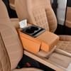 Height Increasing Armrest Pad PU Leather Cup Holder Portable Tissue Box