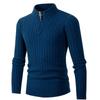 Half Zipper Knitted Sweater Autumn Season Men'S Loose Korean Version Twisted Half Turtleneck Sweater Bottoming Shirt