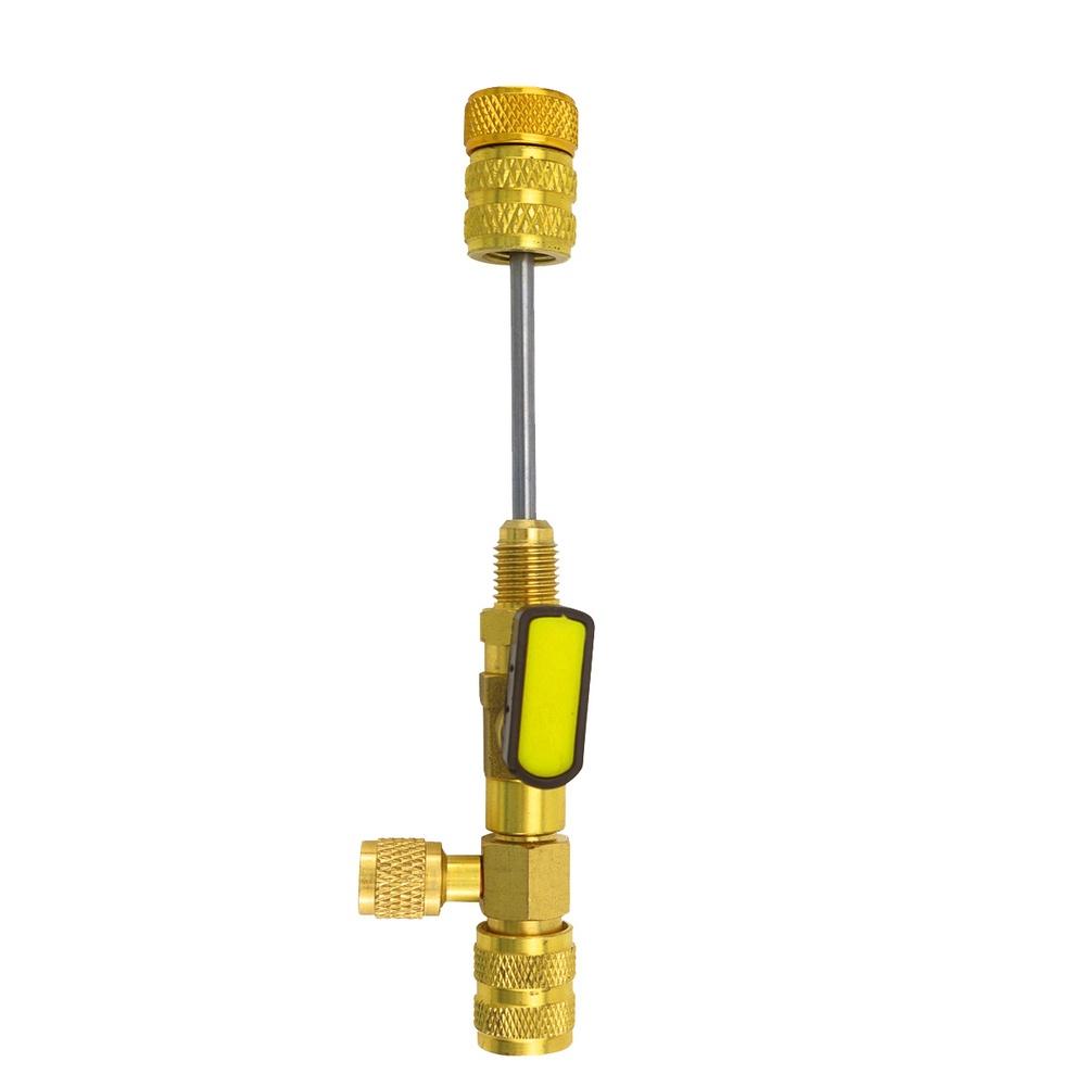 Латунный инструмент для сердечника клапана для R410A R22 R32 R12 R407 с совместимостью 1/4 и 5/16 SAE и накатанной рукояткой для нескользящей работы