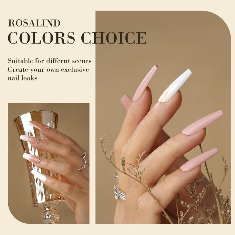 ROSALIND 5ML Stylish Nail Gel Pen Semi Permanent Varnishes Pen For Nail Art Design Base Top Coat Need LED/UV Lamp Cure