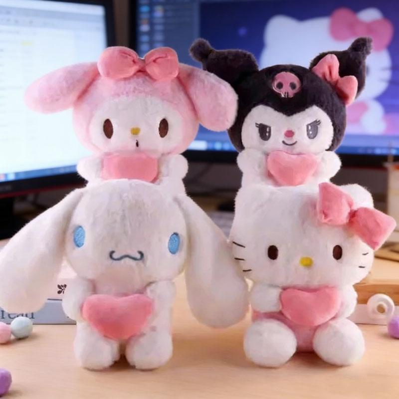 22cm Kuromi Pillow KT Plush Toy Girls Soft Stuffed Animal Toys Heart My Melody Cinnamoroll Stuff Doll Gifts