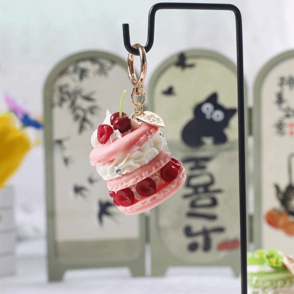 Simple Funny Fruit Dessert Pendant Simulation Food Keyring Fashion Cake Keychain  Best Friend Gift