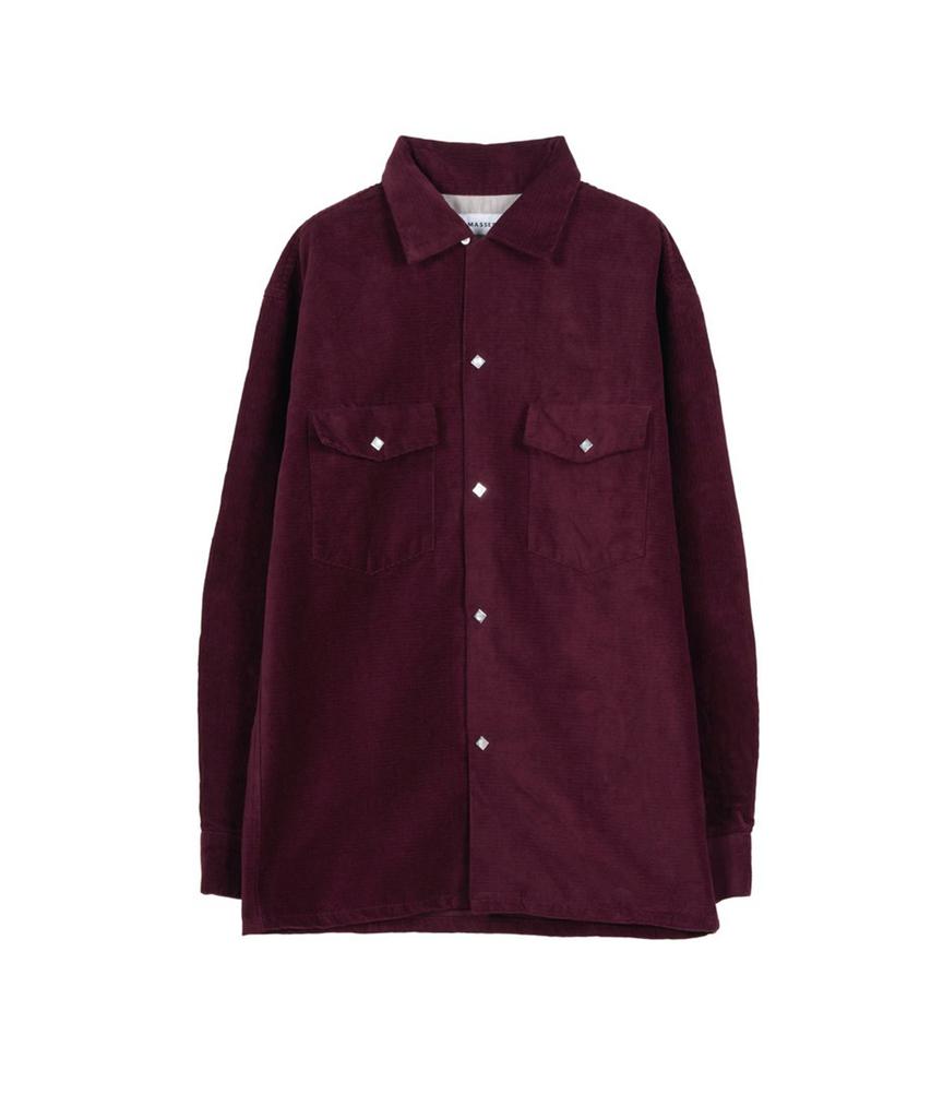 Masiseu Western Corduroy Shirt - Burgundy