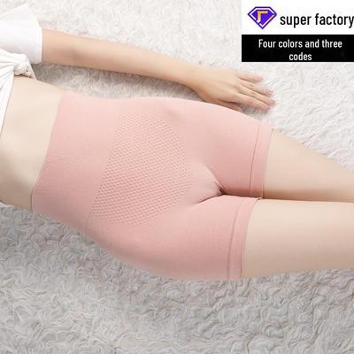 Бесшовные трусы-боксеры с высокой талией для женщин: Хлопковая вставка в области промежности, эластичная, приподнимает бедра, поддерживает живот, идеально подходит для студентов.