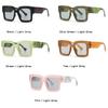 SHAUNA Fashion Oversized Square Candy Color Women Sunglasses Retro Clear Light Gray Eyewear Men Green Pink Wide Legs Sun Glasses