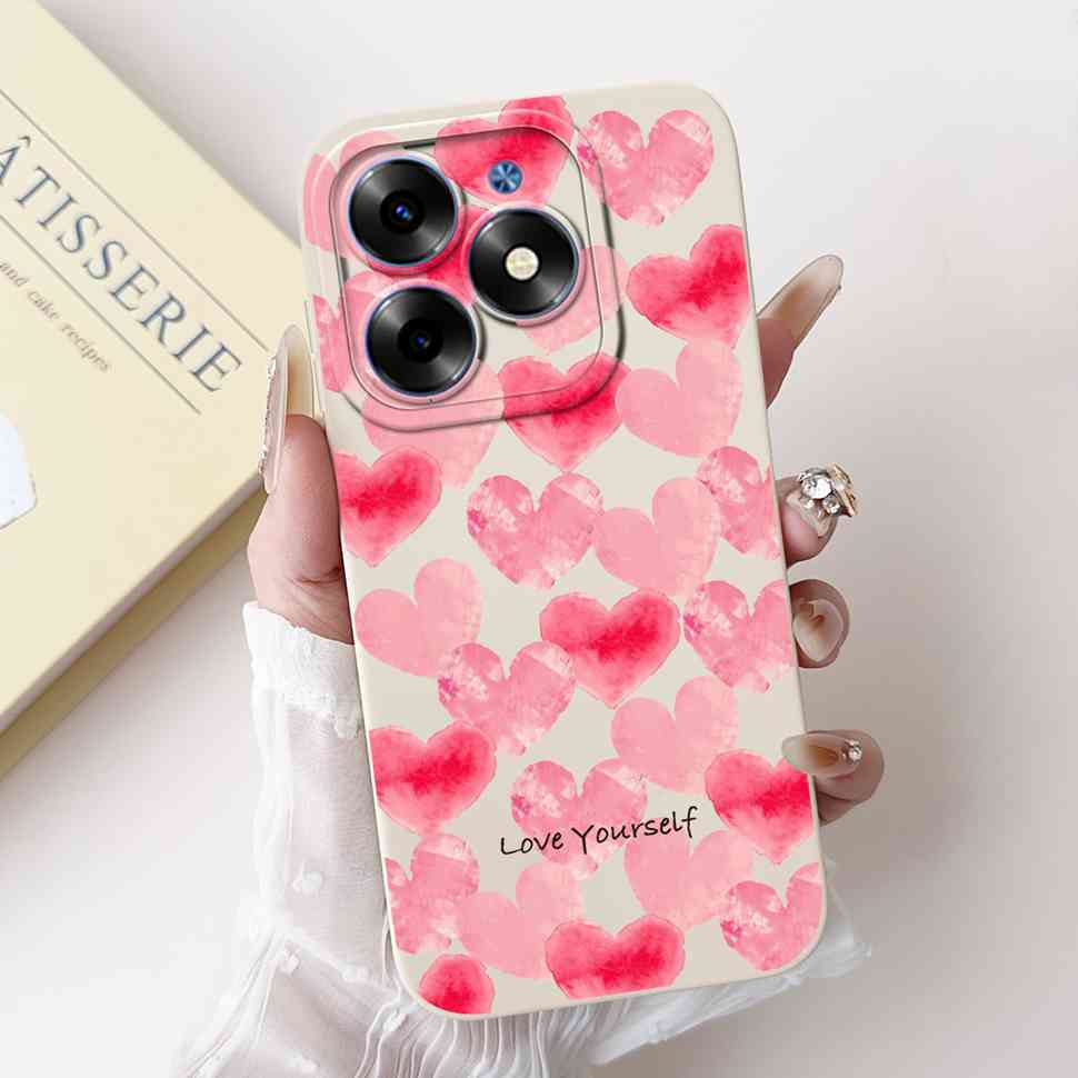 Розовый Кот Для Tecno Spark Go 2024 Чехлы BG6 Мягкий Силиконовый Чехол Для Tecno Spark 20 Spark20 SparkGo 2024 Корпус Чехол Для Телефона