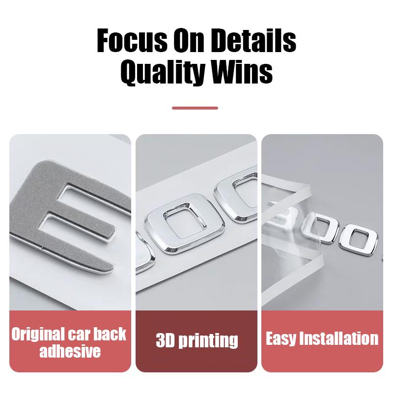 UMEG7 1Pcs 3D Metal Emblem Car Body Rear Trunk Sticker Decor Decal Modify Accessorie For Mercedes Benz AMG W205 W204 W206 W213 W212 W2