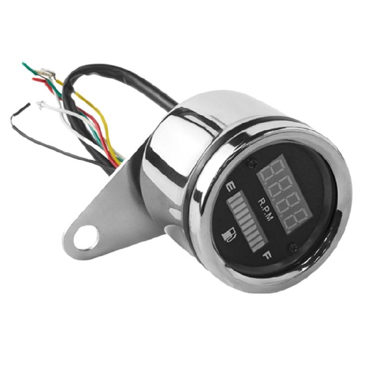 Приборная панель для мотоцикла Long Distance Riding Companion 12V с цифровым светодиодным спидометром и указателем уровня топлива для путешественников.