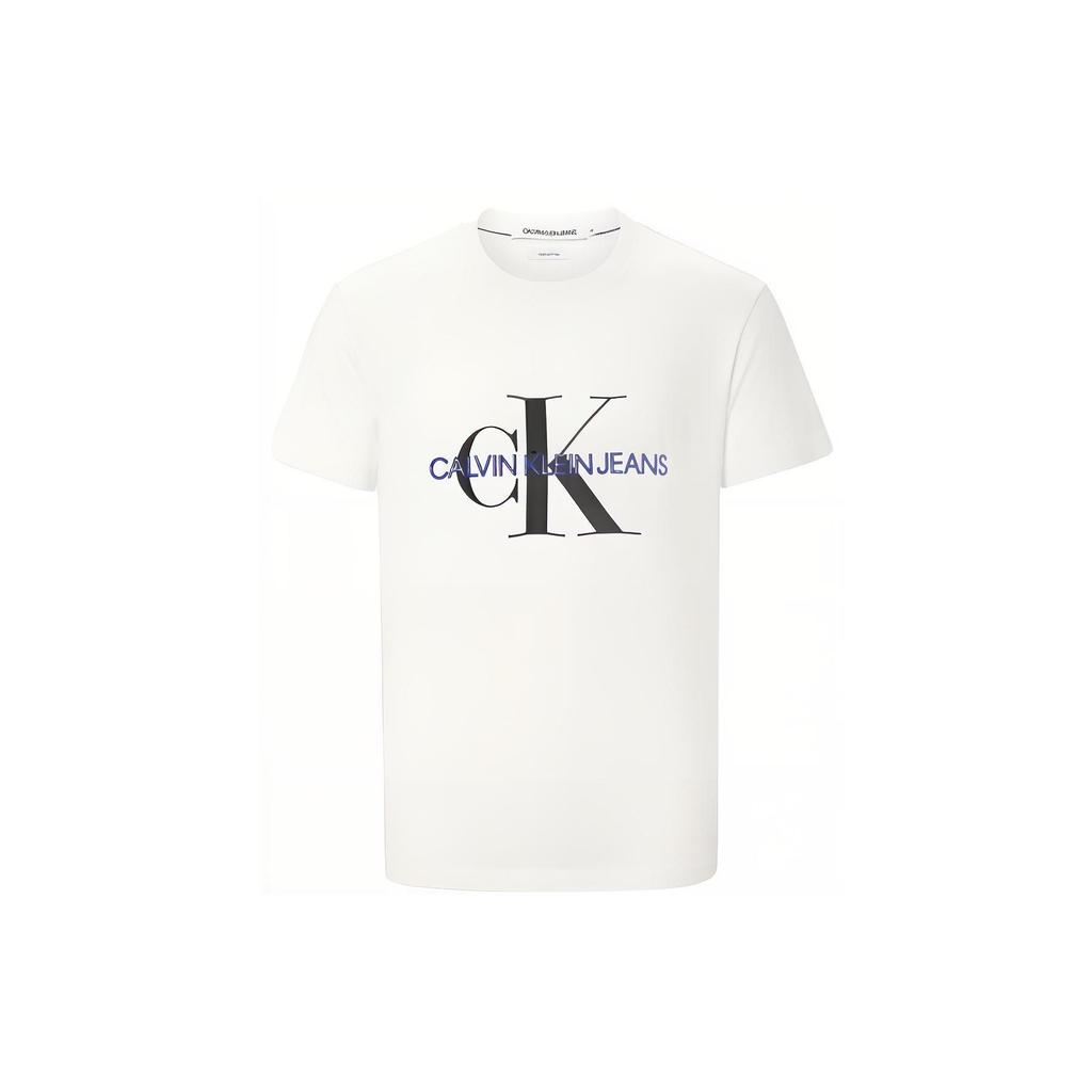 Calvin Klein Logo 3D Jelly Print Crew Neck Short Sleeve T-Shirt Men Tops White J317896