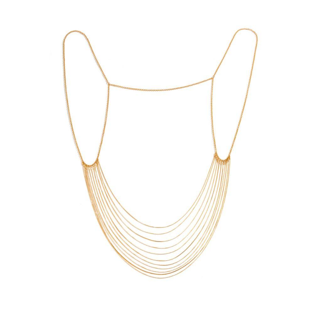 Многослойное ожерелье с кисточками, металлическая цепочка для тела, золото, женские украшения для тела, цепочка для груди для бикини, женская