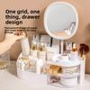 Cosmetic Storage Box with Drawer, Desktop Dressing Table, Makeup Mirror, Skin Care Lipstick Organizer Shelf