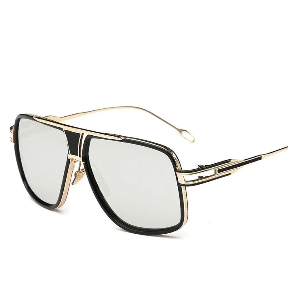 Luxury Men'S Sunglasses With Mirrored Lenses For Women - Retro Vintage Square Designer Shades
