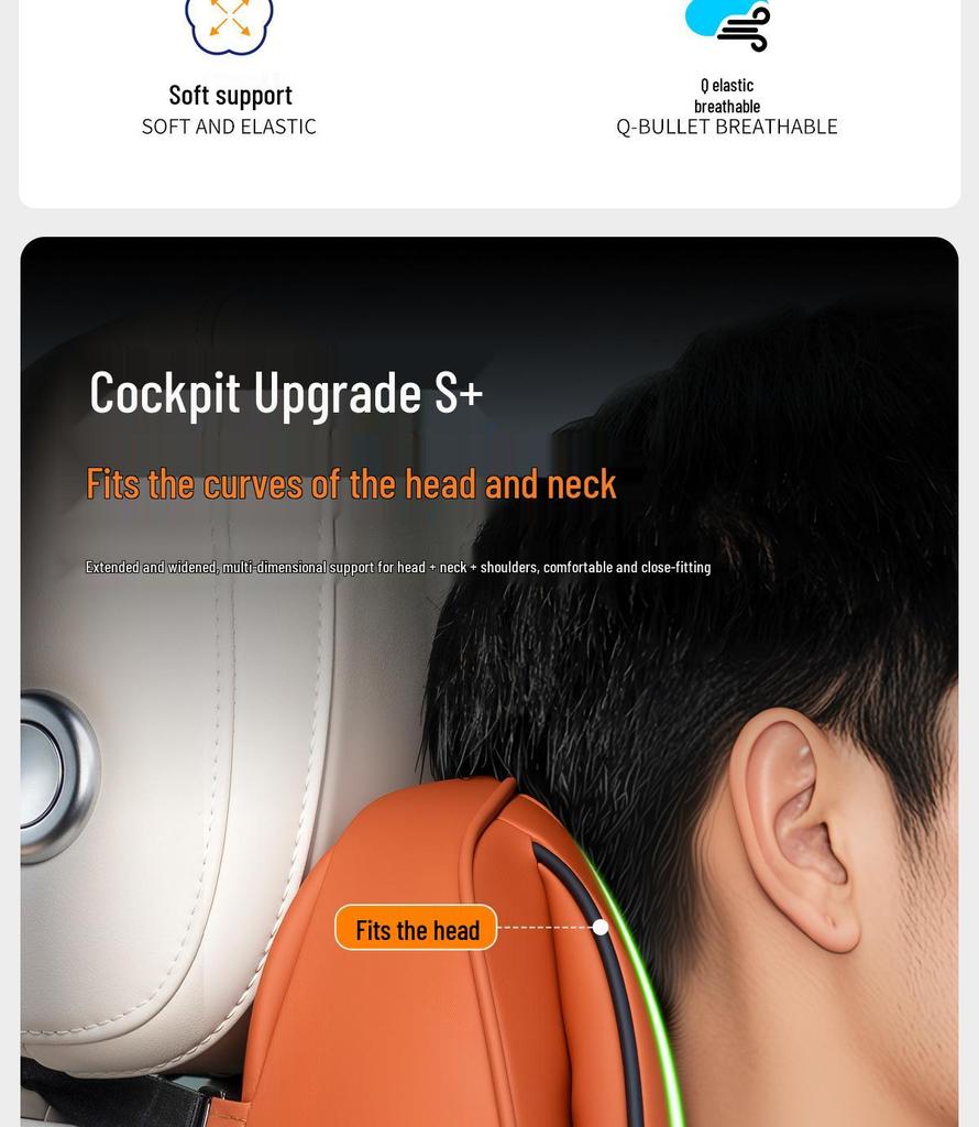 Universal Car Headrest Neck Pillow & Lumbar Support for Kaiyi Shiyue Kunlun Xuan Du Xuanjie Pro X3 V7 iEA