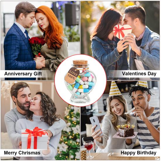 Стеклянная бутылка с капсулами. Капсулы с любовными записками своими руками в бутылке. Набор капсул с секретным посланием. Подарок на день рождения ко Дню святого Валентина.