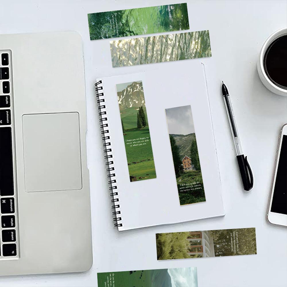 30 ШТ ЗЕЛЕНЫЙ ЛЕС Закладки Креативные принадлежности Пейзаж Харадзюку Гостиная Ноутбук Бумага Багаж Подарки Домашнее украшение