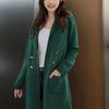 Женское длинное пальто из смесовой шерсти, оверсайз, двубортный тренч с лацканами с разрезом, теплое пальто на осень-зиму