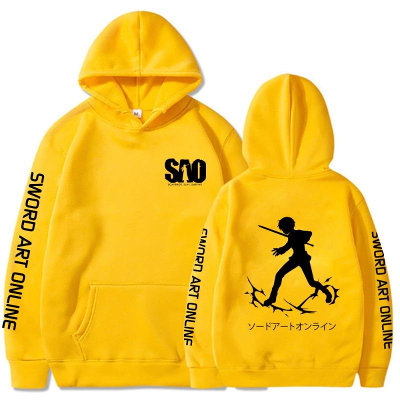 Мастера Меча Онлайн Японская Анимация Мужские Толстовки Мальчики Харадзюку Девочки Хип-Хоп Пуловер Необычный Музыкальный Подарок Свитшот