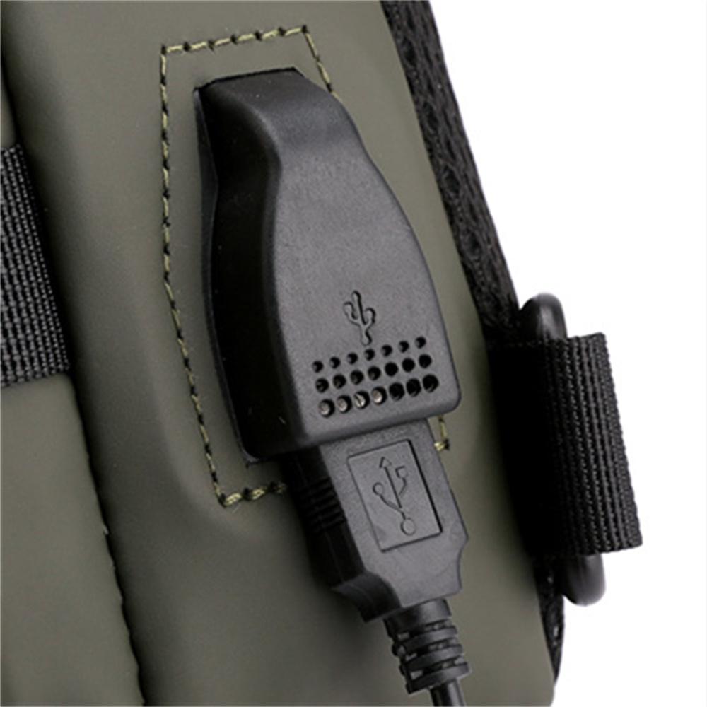 Men's Messenger Bag Backpack Chest Bag USB Socket Outdoor Large Capacity Waterproof Bag