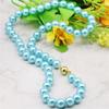 New for 8mm Blue South Sea Shell Pearl Necklace Pearl Beads for Jewelry Making Rope Chain Necklace Natural Stone 18INCH