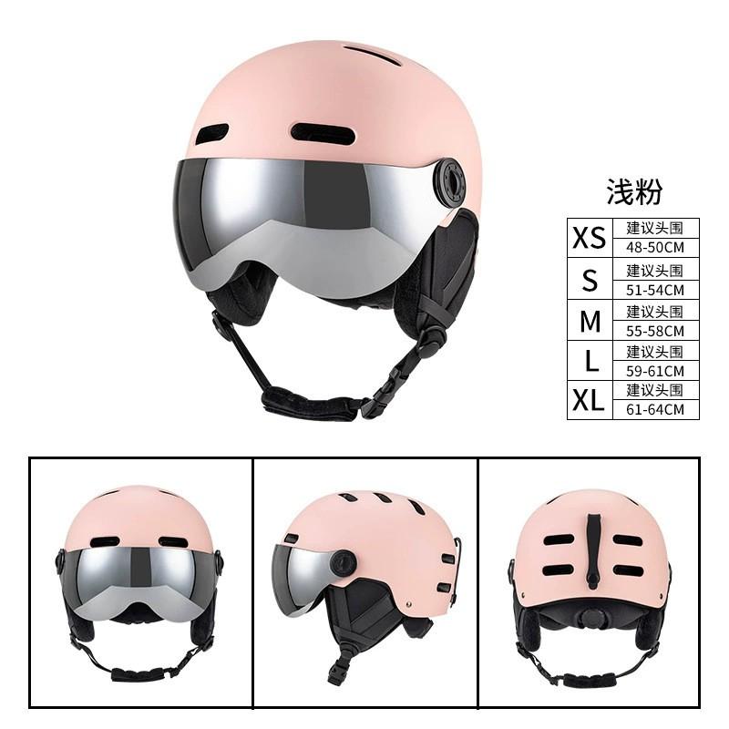 Unisex Ski Helmet With Integrated Goggle System Snowboarding Skiing Lightweight Safety Headgear Adults