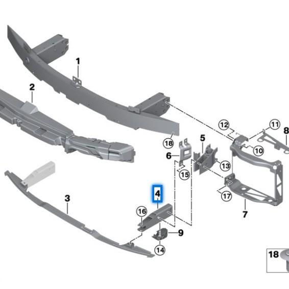 Кронштейн переднего бампера BMW 3 и 4 серии G80/G82 - 51118071605/51118071606