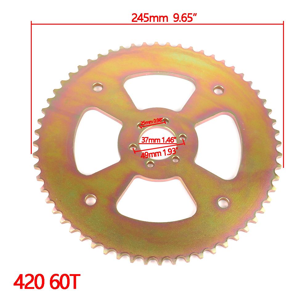 420-40T 50T 60T rear sprocket scooter gear for 50cc-125cc ATV quad pit buggy buggy kart motorcycle Accessories 420 40T 50T 60T