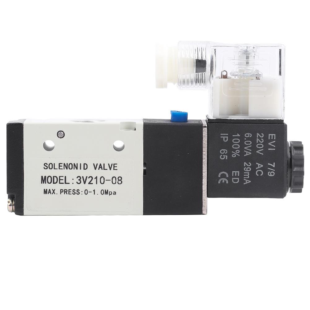 1pc Pneumatic Solenoid Valve 3 Way 2 Position Type G1 4 0.15    0.8 MPa (AC220V)